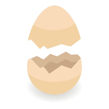 Two parts eggshell icon, isometric style vector