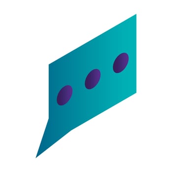 Green chat icon, isometric style vector