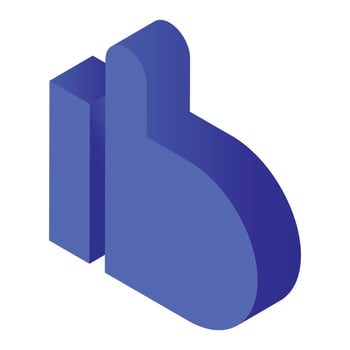 Thumb up icon, isometric style vector