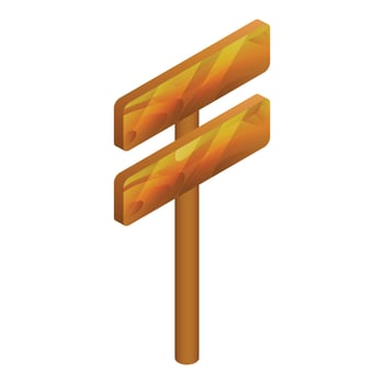 Way signboard icon, isometric style vector
