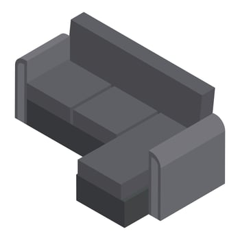 Living room sofa icon, isometric style vector