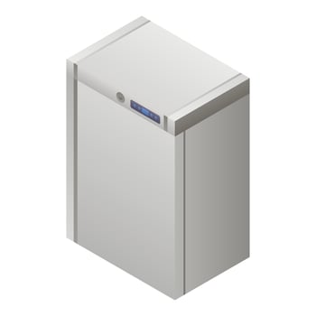 Home fridge icon, isometric style vector