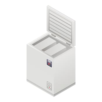Home deep freezer icon, isometric style vector
