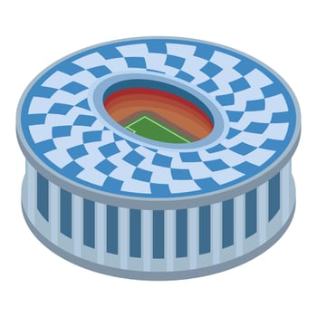 Circle sport arena icon, isometric style vector