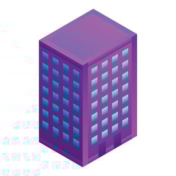 City hotel building icon, isometric style vector