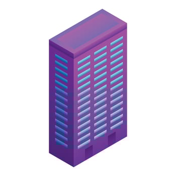 City smart building icon, isometric style vector