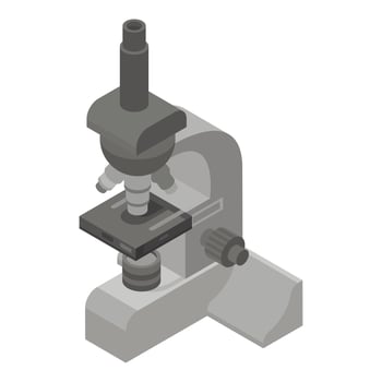 Zoom microscope icon, isometric style vector