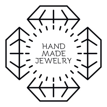 Handmade jewelry logo, outline style vector