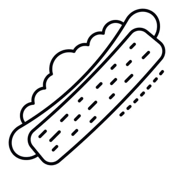 Hot dog icon, outline style vector