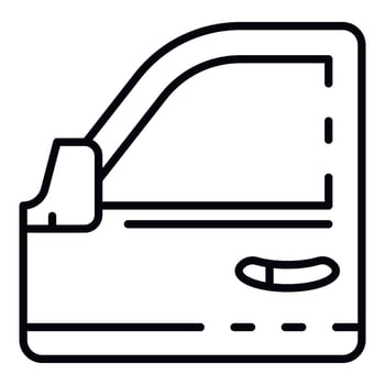 Car door icon, outline style vector