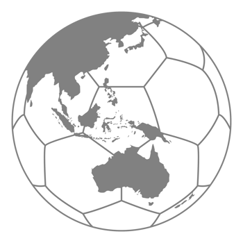 World Map on the Foot Ball Silhouette for Icon, Symbol, Pictogram, Sport News, Art Illustration, Apps, Website or Graphic Design Element. Format PNG
