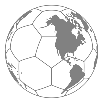 World Map on the Foot Ball Silhouette for Icon, Symbol, Pictogram, Sport News, Art Illustration, Apps, Website or Graphic Design Element. Format PNG