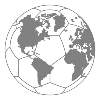 World Map on the Foot Ball Silhouette for Icon, Symbol, Pictogram, Sport News, Art Illustration, Apps, Website or Graphic Design Element. Format PNG
