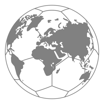 World Map on the Foot Ball Silhouette for Icon, Symbol, Pictogram, Sport News, Art Illustration, Apps, Website or Graphic Design Element. Format PNG