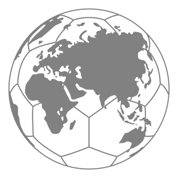 World Map on the Foot Ball Silhouette for Icon, Symbol, Pictogram, Sport News, Art Illustration, Apps, Website or Graphic Design Element. Format PNG