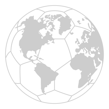 World Map on the Foot Ball Silhouette for Icon, Symbol, Pictogram, Sport News, Art Illustration, Apps, Website or Graphic Design Element. Format PNG