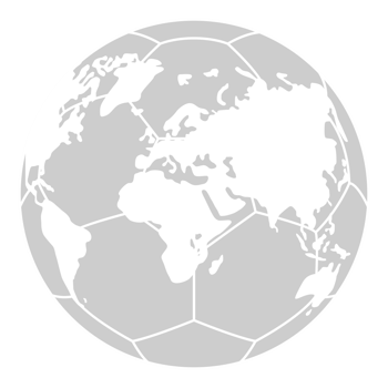 World Map on the Foot Ball Silhouette for Icon, Symbol, Pictogram, Sport News, Art Illustration, Apps, Website or Graphic Design Element. Format PNG