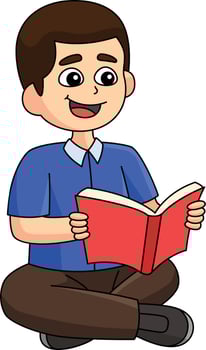 100th Day Of School Student Reading Book Clipart vector