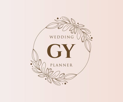 GY Initials letter Wedding monogram logos collection, hand drawn modern minimalistic and floral templates for Invitation cards, Save the Date, elegant identity for restaurant, boutique, cafe in vector