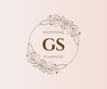 GS Initials letter Wedding monogram logos collection, hand drawn modern minimalistic and floral templates for Invitation cards, Save the Date, elegant identity for restaurant, boutique, cafe in vector