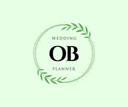OB Initials letter Wedding monogram logos collection, hand drawn modern minimalistic and floral templates for Invitation cards, Save the Date, elegant identity for restaurant, boutique, cafe in vector