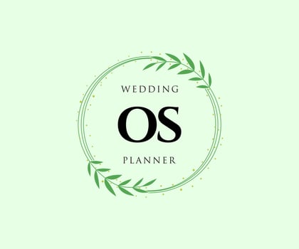 OS Initials letter Wedding monogram logos collection, hand drawn modern minimalistic and floral templates for Invitation cards, Save the Date, elegant identity for restaurant, boutique, cafe in vector