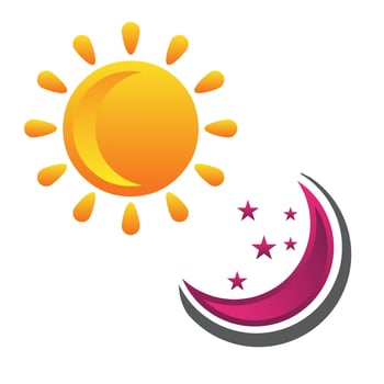 sun and moon logo design vector graphic concept illustrations