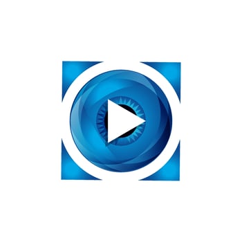 tech media play button logo design icon vector illustration