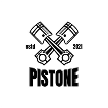 logo two pistone mechanic symbol vector