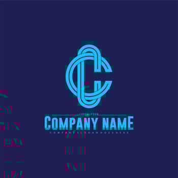 Modern initial CC logo letter simple and creative design concept vector