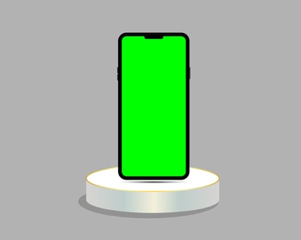 smartphone mockup on podium vector