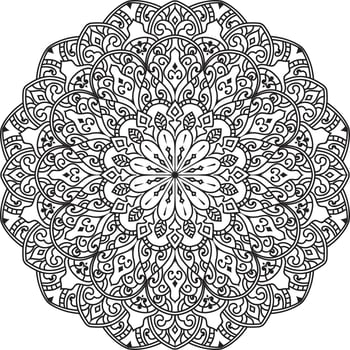 Circular Flower Mandala on White Free Vector