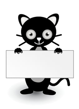 Cat illustration banner cute vector