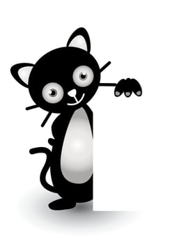 Cat illustration banner cute vector
