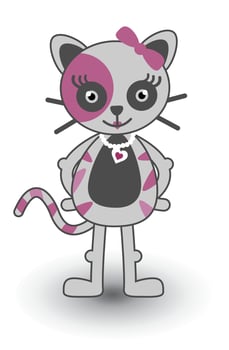 Cat woman cute Banner illustration vector