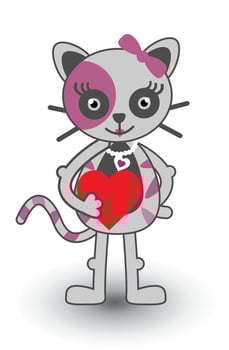 Cat woman cute Banner illustration vector