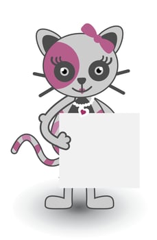 Cat woman cute Banner illustration vector