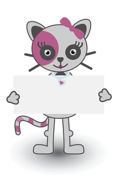 Cat woman cute Banner illustration vector