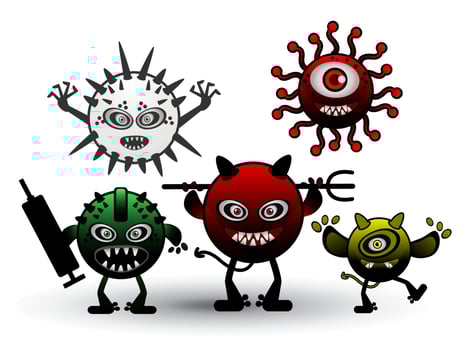 monster illustration Group banner vector