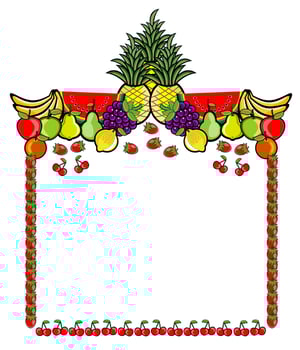 Fruit character Banner illustration vector