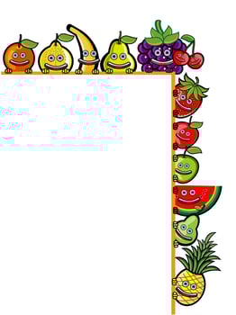 Fruit character Banner illustration vector
