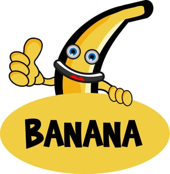 Smile banana Banner vector