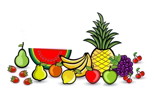 Fruit character Banner illustration vector