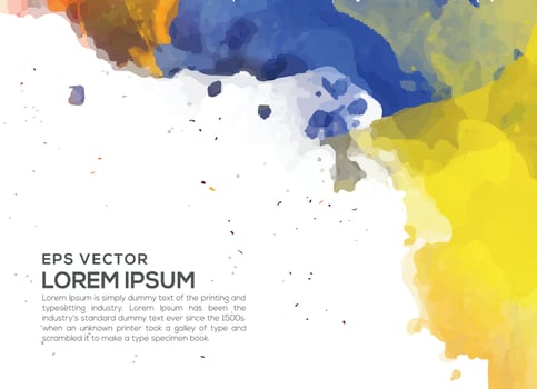 Watercolor yellow Blue mix background for textures and backgrounds vector
