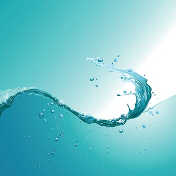 Free vector fresh clean water wave with bubbles and drops