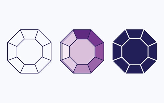 Diamond line and glyph icon, vector illustration