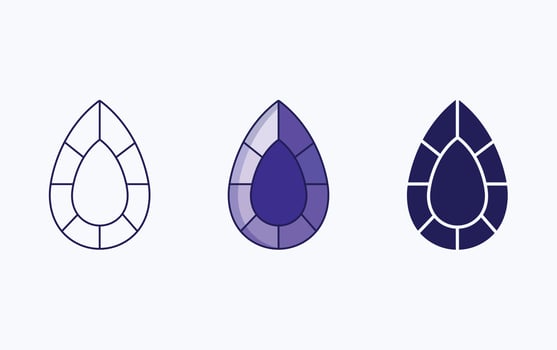Diamond line and glyph icon, vector illustration