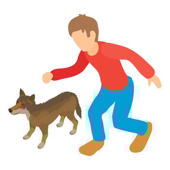 Animal protection icon, isometric style vector