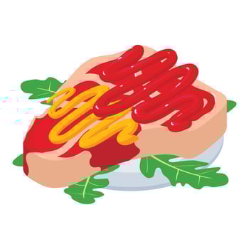 Meat food icon, isometric style vector