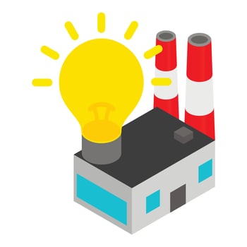 Electric power icon, isometric style vector